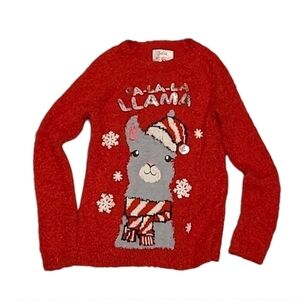 Justice Red Llama Sweater